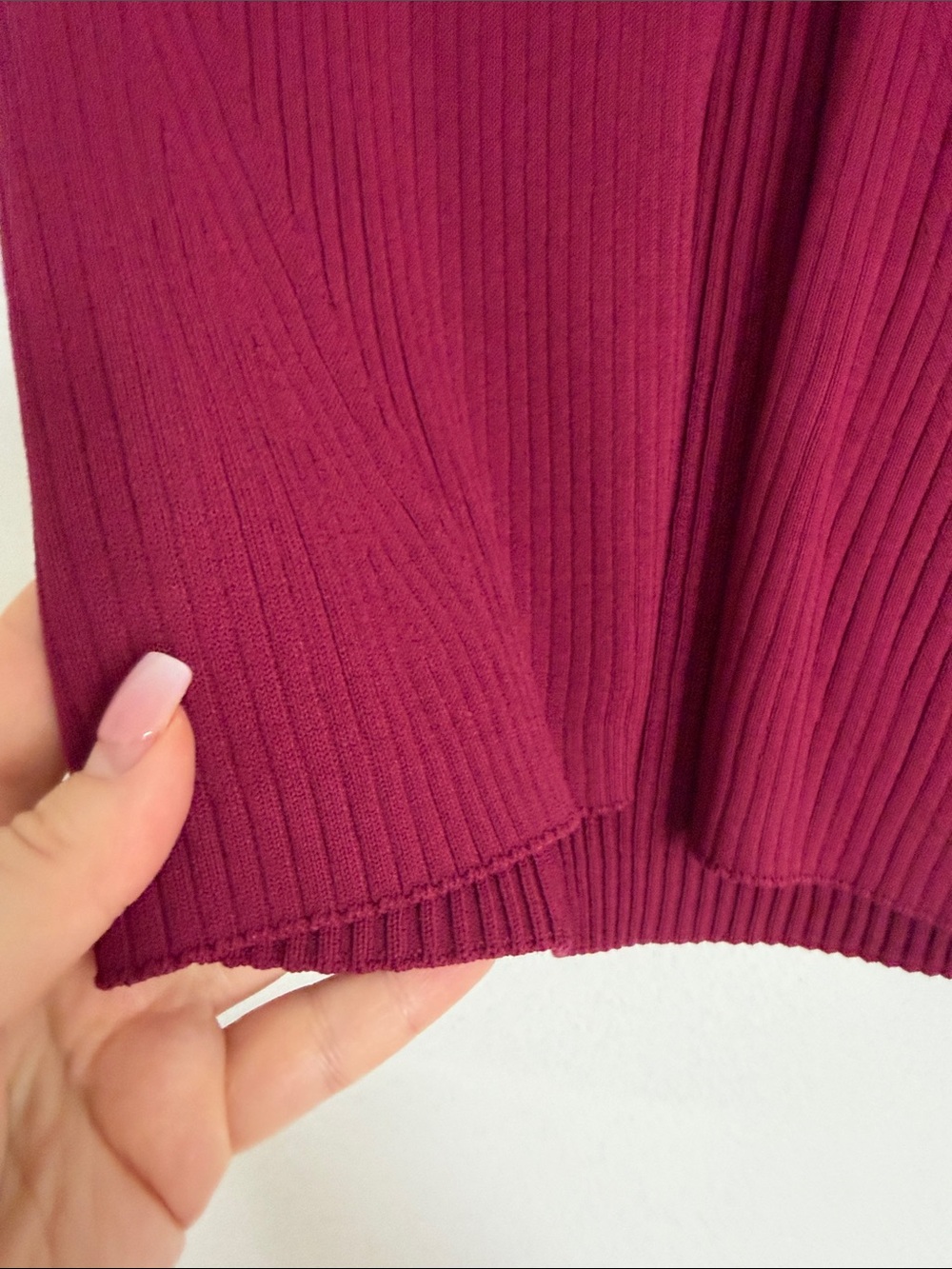 DKNY Short Sleeve Ribbed Zip-Front Top - Raspberry - Picture 5 of 12